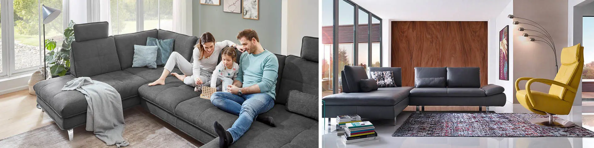 Ob Wohnlandschaft oder kleinere Couchgarnitur – das Sofa im Wohnzimmer ist ein Ort der Entspannung.