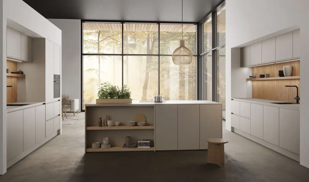 Rotpunkt Küche – helles Design mit Kochinsel