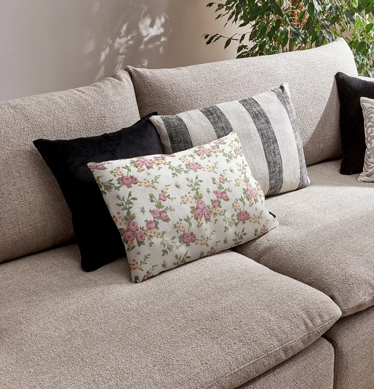 Lebensart Montreal Detail Stoff sofa beige