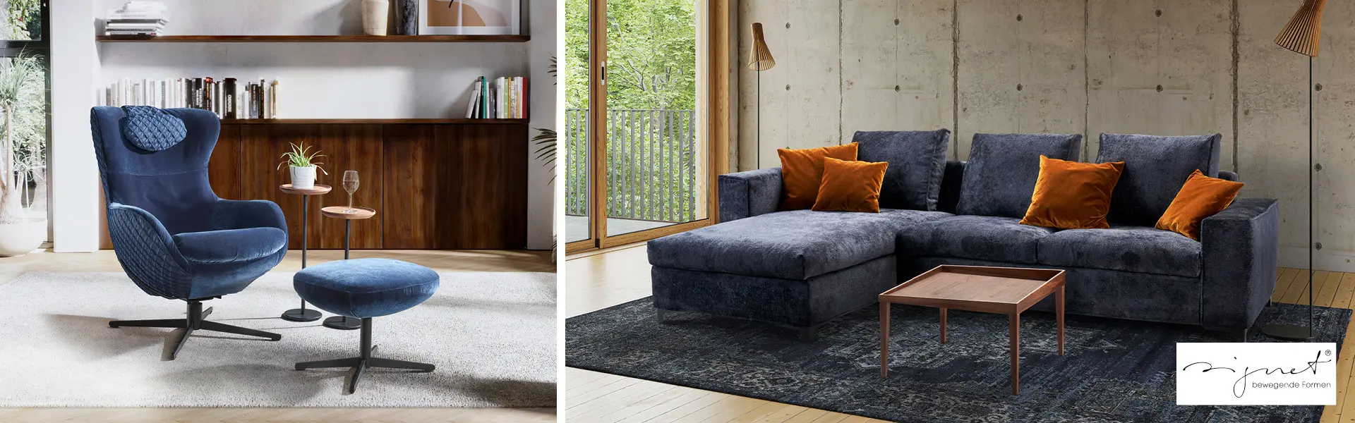 exclusive Möbel in dunkelblau von Signet