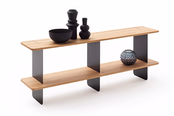 Freisteller von Sideboard OLAI von RAUM.FREUNDE aus schwarzem Metall und Eiche