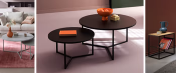 RAUM.FREUNDE JOAN - Colage zu den Couch- und Beistelltischen in vesrchiedenen Farben