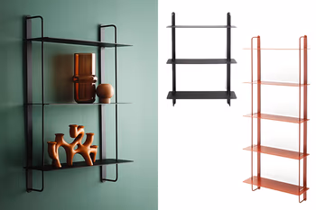 Metallregale Dagny von RAUM.FREUNDE in schwarz und oxidrot von RAUM.FREUNDE