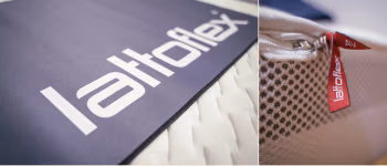 Latoflex Aufdruck auf bequemer Matratze