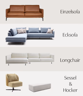 Verschiedene Varianten von Sofa Contur Cuneo
