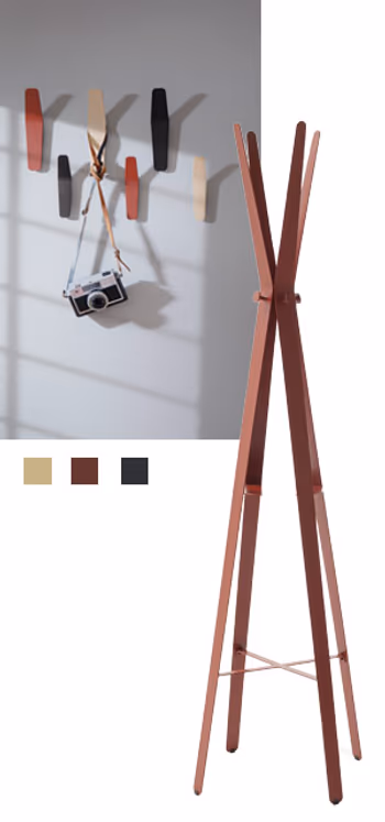 RAUM.FREUNDE SIGNE Garderobe und Wandhaken - erhältlich in Beide, Oxidrot und Schwarz