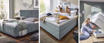 Im Bettkasten des Boxspringbetts befinden sich viele Metallfedern, die Ihren Körper im Schlaf stützen.