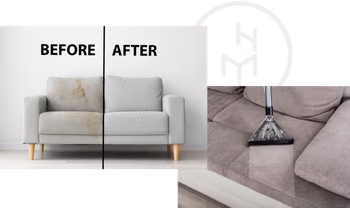 Flecken auf der Couch vorher nachher