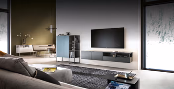 Modernes Wohnzimmer mit stylischer Wohnwand