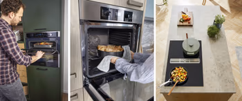 Backofen und Herd sorgen für die Erhitzung der Speisen in der Küche.