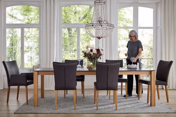 Mehrere Dunkelbraune Lederstühle mit und ohne Armlehne 