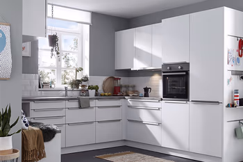Resopal-Küche in Kristallweiß