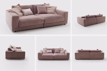 RAUM.FREUNDE JUNI Lounge in rosa Cord 