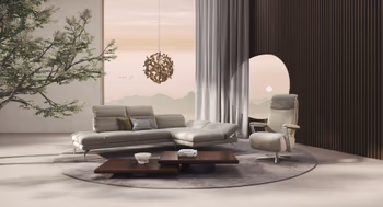 Ecksofa Elena in grauem Stoffbezug