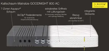 Kaltschaum-Matratze Goodnight 800 AC