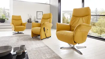 Fernsehsessel Sao Paulo  in gelbem Leder