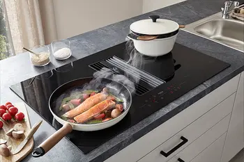 Muldenlüftung mit bratendem Lachs