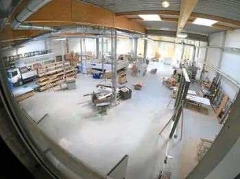 Ein Panorama-Blick in die Tischlerei Wolfrath