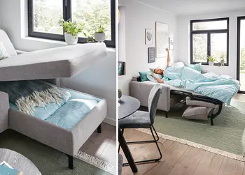 Eine Schlafcouch im Jugendzimmer ist praktisch. Sie lässt sich im Handumdrehen in ein gemütliches Bett verwandeln. 