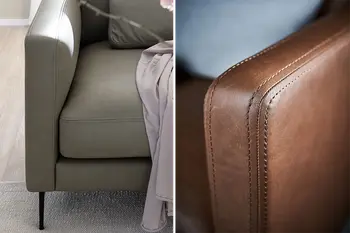 Zwei verschiedene Varianten von Armlehnen bei Sofa Contur Cuneo