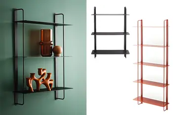 Metallregale Dagny von RAUM.FREUNDE in schwarz und oxidrot von RAUM.FREUNDE