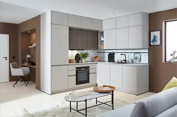 Eine weiße Küchenfront der Marke Resopal