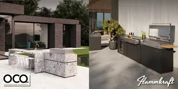 Zwei Outdoorkuechen der Marken OCQ und Flammkraft