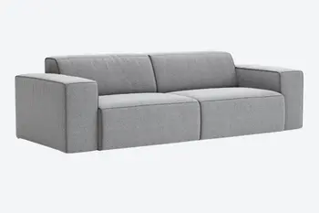 Graues Sofa mit niedriger Rückenlehne