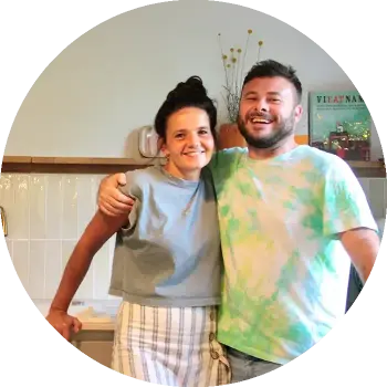 Portrait von Familie Wieczorek-Maloy in kreisrund