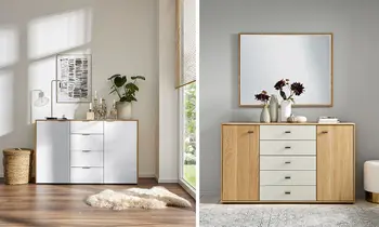 Kommoden fürs Schlafzimmer können im Design ganz unterschiedlich sein. 