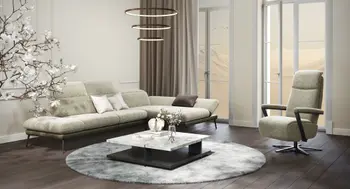 Ecksofa Elena mit grauem Stoffbezug