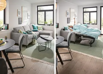 Eine Couch, die sich mit wenigen Handgriffen zum Bett umfunktionieren lässt, nennt man Schlafsofa.