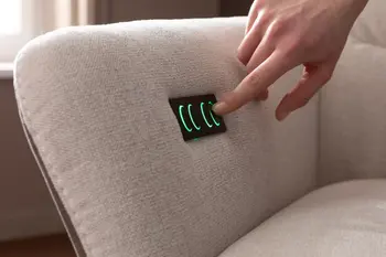 Bedienpaneel in der Lehne eines Relaxsessels, womit die Relaxfunktionen gesteuert werden.