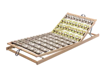 Bild von einem Tellerlattenrost mit hochgestelltem Kopfteil.