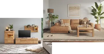 Massivholzmöbel von Natura Home im Wohnzimmer.