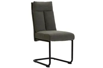 Freischwinger mit schwarzem Gestell und dunkelgrüner Sitzfläche und bequemer dicker Polsterung.