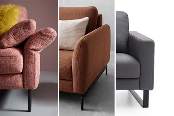 Verschiedene Varianten von Armlehnen bei Sofa Contur Enna