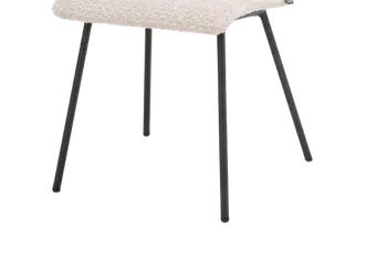 Vierfußgestell eines Esszimmerstuhls in schwarzem Metall.