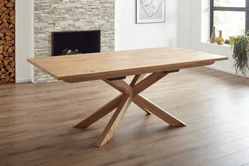 Massivholz Esstisch mit Spidergestell aus Holz.