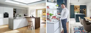 Moderne Küchen und Herr Frake beim Kochen