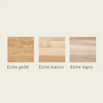 Kacheln von drei unterschiedlichen Holzfarben: Eiche legno, Eiche bianco, Eiche geölt.
