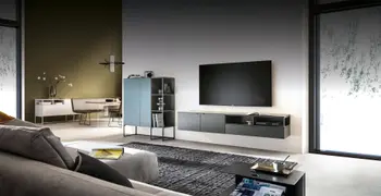 Modernes Wohnzimmer mit stylischer Wohnwand