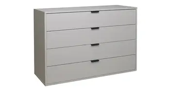 Lange Weiße Kommode mit 4 Schubladen
