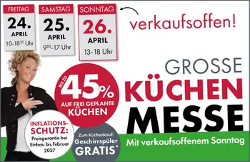 Große Küchenmesse mit verkaufsoffenem Sonntag