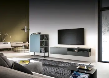 Modernes Wohnzimmer mit stylischer Wohnwand