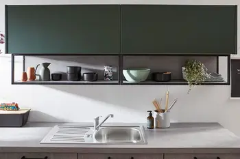 Graue Arbeitsplatte in Betonoptik