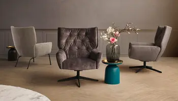 Comfort Republic Sessel bei Himmlisch Wohnen Asbach Bäumenheim, Aichach, Dillingen, Landsberg, Kaufbeuren, Neuburg, Raum Augsburg, Raum Allgäu, Comfort Republic Händler, unterschiedliche Modell und Bezüge, schwarze Gestelle, Rautenoptik Bezug