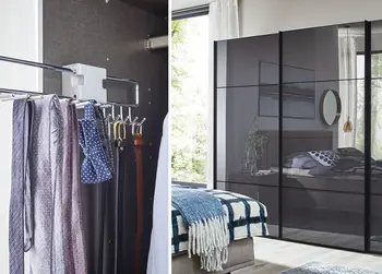 Moderne Kleiderschränke im Schlafzimmer sind mit glatten Oberflächen ausgestattet und kommen oft sogar ganz ohne Griffe aus. Tolle Features machen den Kleiderschrank zu einem Wunderwerk an Stauraum.