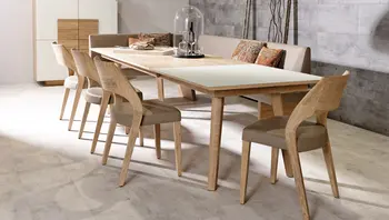 Moderner Voglauer Essbereich in hellem Holz bei Himmlisch Wohnen Asbach Bäumenheim Ihrem Voglauer Händler, viele tolle Modelle von Voglauer Essgruppen bei Himmlisch Wohnen erhältlich