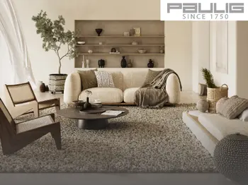 Einrichtungsbild mit handgeknüpftem Wollteppich von Paulig, Wohnzimmer